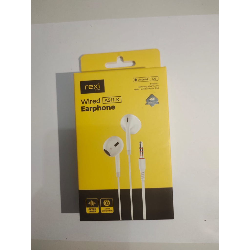 Hansfree Rexi AS11-K Wired Earphone Extra Bass 14mm Henset Rexi AS11K NEW REXI HANSFREE