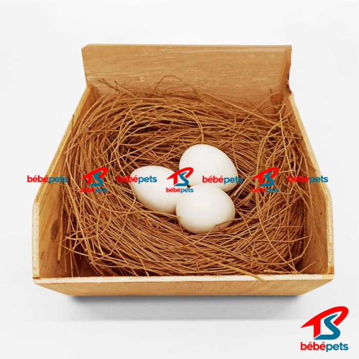 KOTAK KAYU KUBIK TEMPAT SARANG BURUNG BERTELUR BREEDING TERNAK KENARI