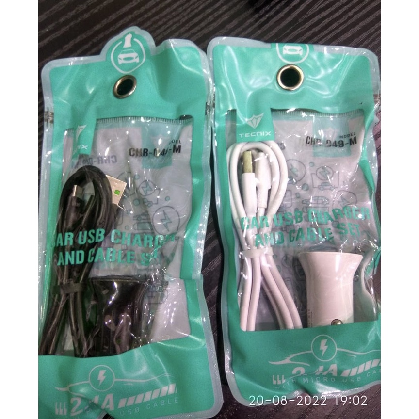 Car charger 2.4A tecnix CHR-049M Include Cable micro 100cm Original