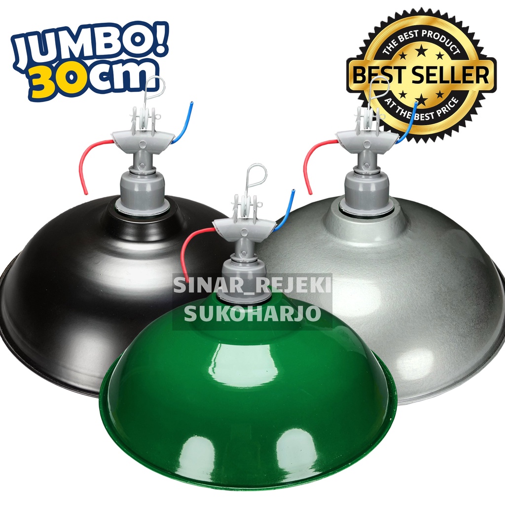 Kap Besar Lampu Jalan satu set Fitting Gantung WD E-27 Kap Lampu Gantung Jumbo plus Fitting Gantung