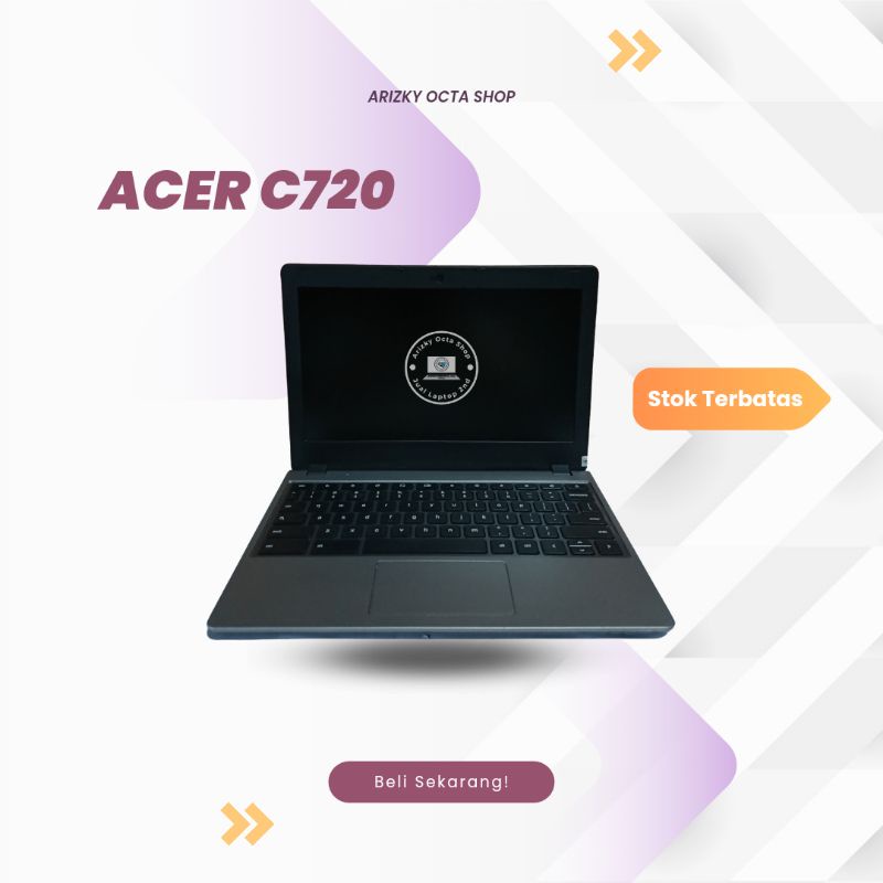 Laptop Acer Chromebook C720 Intel Celeron 4GB RAM SSD 128GB HDMI USB LAN CAMERA WIFI Mulus Murah Bagus