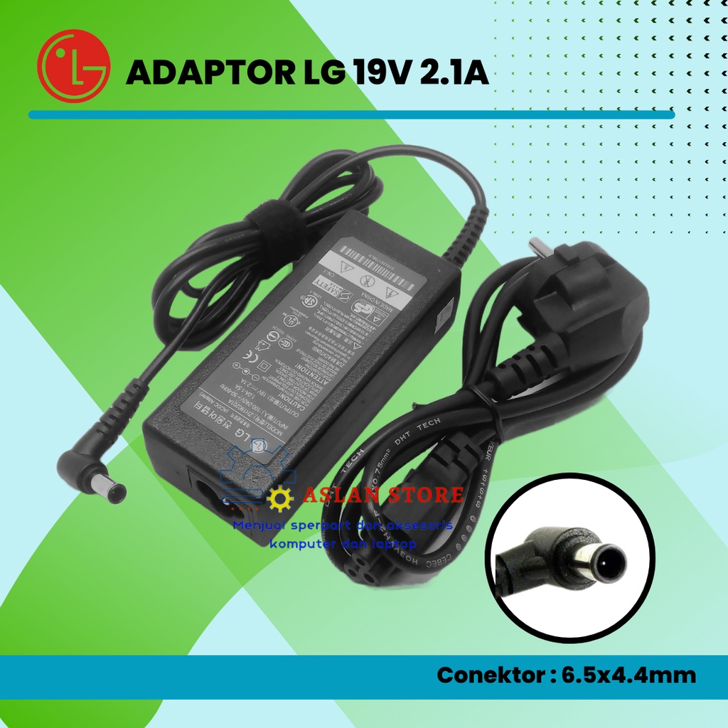 Adaptor casan charger MONITOR LCD LED TV LG merek LG 19V 2.1V free kabel power