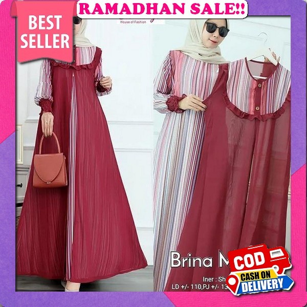 Baju Wanita Muslimah Model Terbaru Kekinian 2023 Gamis Model Polos Terbaru Bahan Kaos Knit Rajut Imp