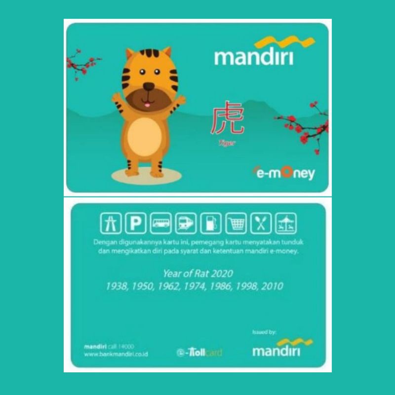 eMoney Mandiri Shio MACAN ( TIGER ) ORI /Like eTOLL Tapcash Flazz or Brizzi