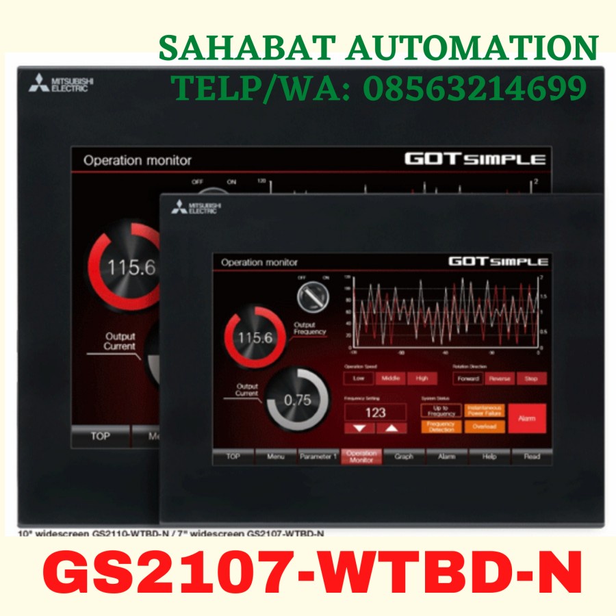 HMI Mitsubishi 7 Inchi GOT2000 GS2107-WTBD-N GS2107WTBDN GS2107 WTBD N