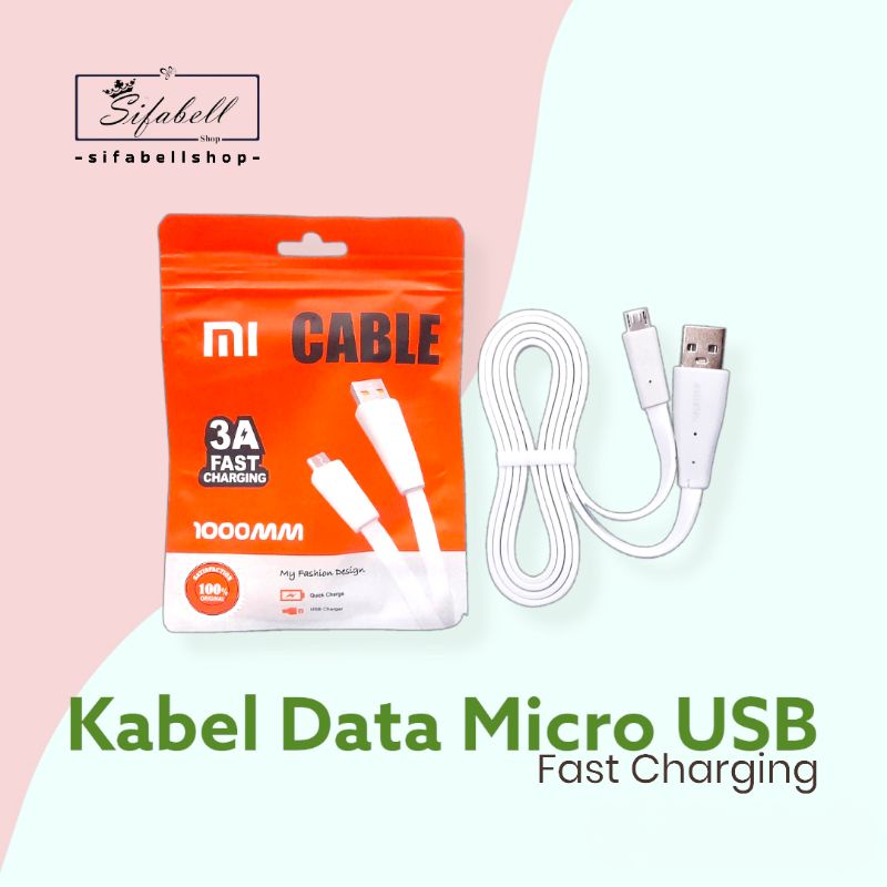 Kabel Data Micro USB Branded 3A Fast Charging Kabel Cas Kabel Charger Packing Plastik