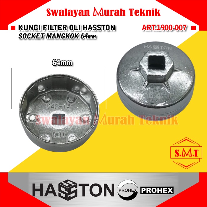 HASSTON 1900-007 Kunci Filter Oli Mangkok 64mm Oil Filter Wrench Avanza Agya Calya