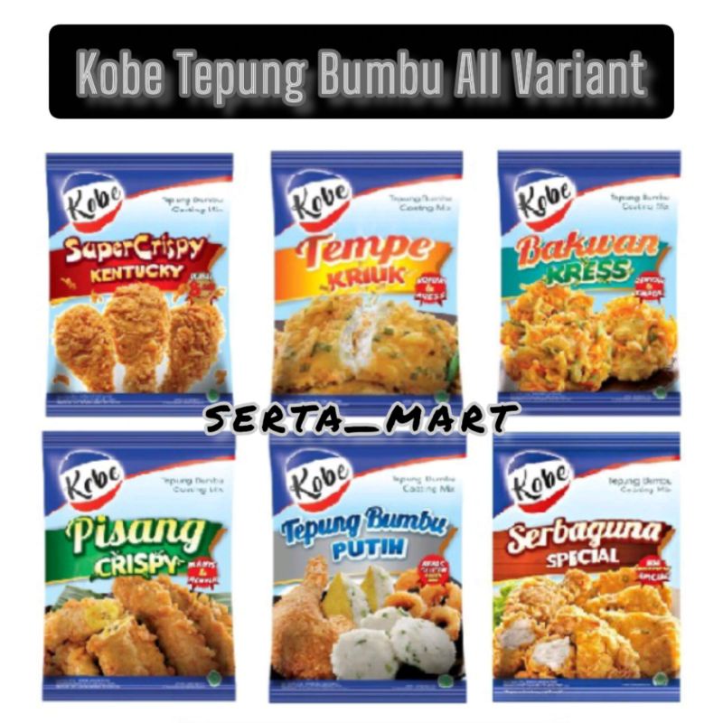 

Kobe Tepung Bumbu Putih / Serbaguna Spesial / Super Crispy Kentucky / Tempe / Bakwan / Pisang Krispi