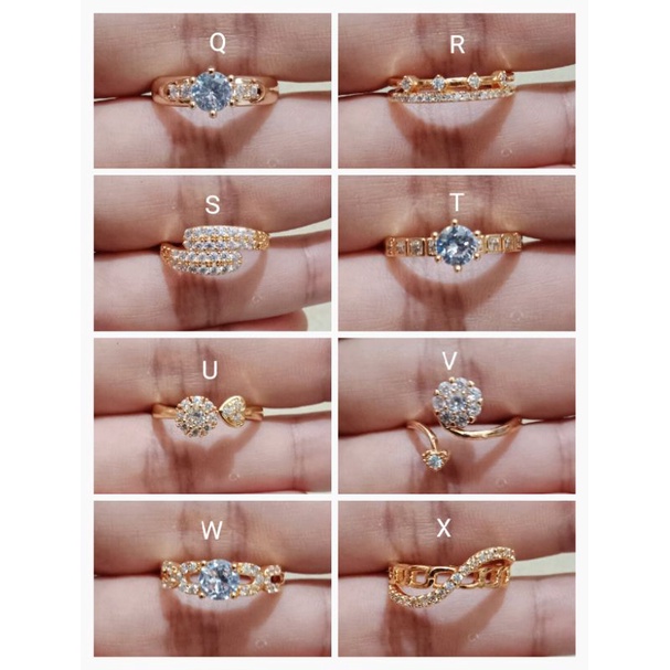 RLT65. Cincin xuping dewasa lapis emas dgn mata zircon