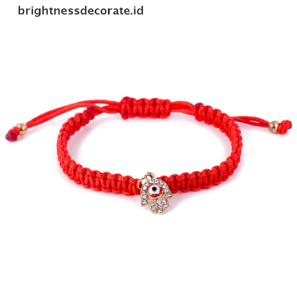 [Birth] Keberuntungan Handmade Tali Manset Gelang Kristal Liontin Bangle Benang Wanita Perhiasan [ID]