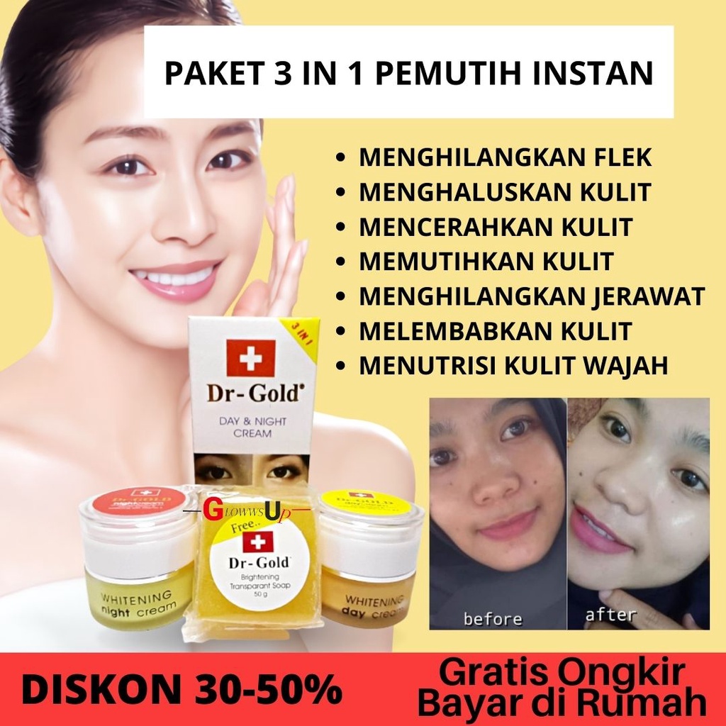 CREAM PENCERAH WAJAH DR GOLD DR GOLD DAY&amp;NIGHT 1PCS - KRIM WAJAH