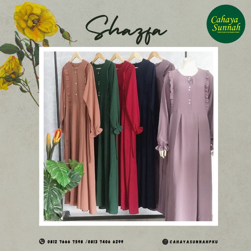 Gamis Wanita Shazfa Only | Gamis Polos crinkle Shazfa
