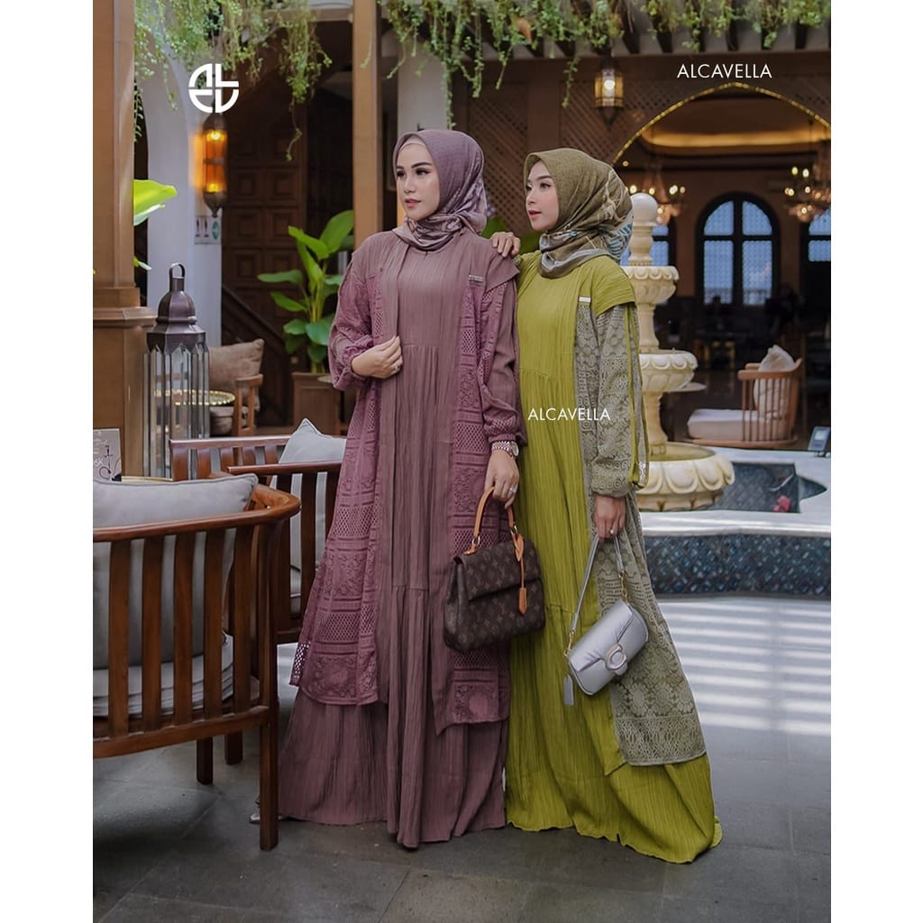 Alcavella - Zarifa Dress \ Dress Wanita \ Gamis Muslim \ Pakaian Muslim Wanita \ Dress Kondangan \ G