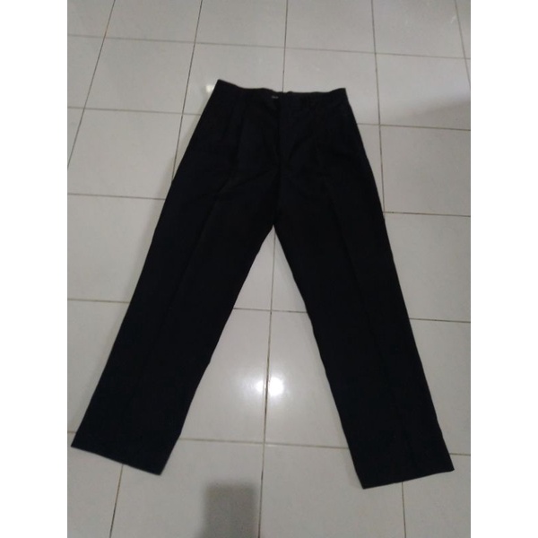 celana panjang kain hitam pria