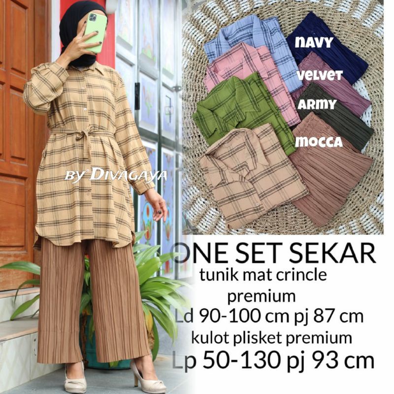 ONE SET TUNIK CRINCLE + KULOT PLISKET