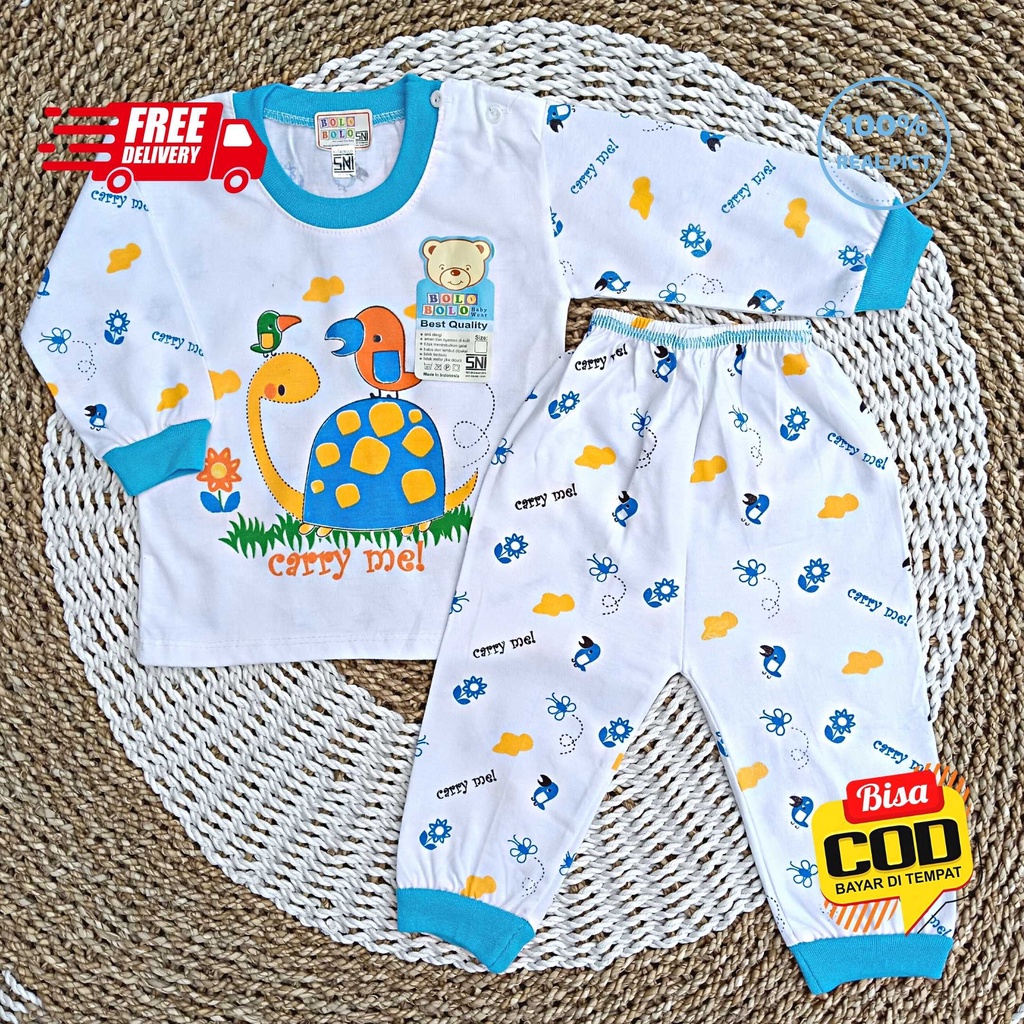 Setelan Baju Bayi Panjang 3 - 12 Bulan merk SNI BOLO - BOLO motif Kura - Kura