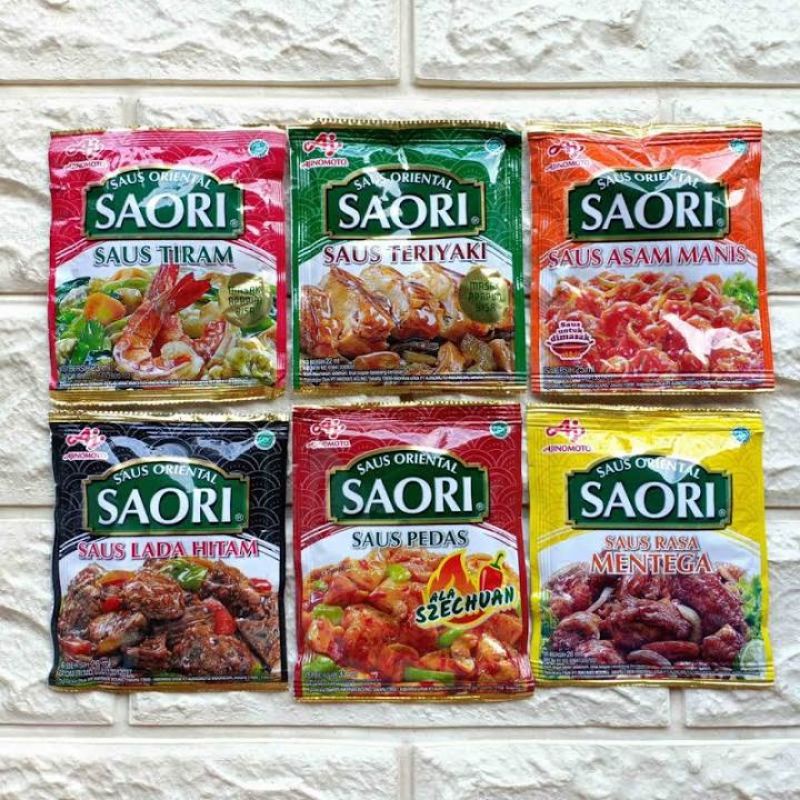 Saori saus saos oriental lada hitam black pepper tiram oister ayam chicken teriyaki sauce mentega asam manis daging bulgogi saori sachet 26ml