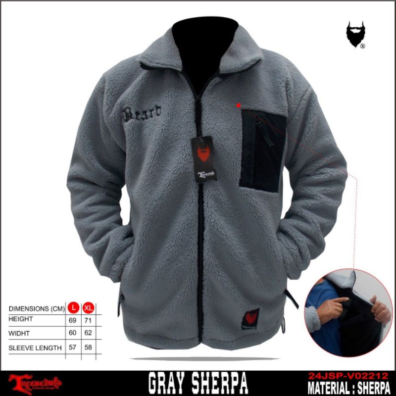 SHERPA JAKET BERBULU TREEBEARD REMAJA DEWASA JAKET HANGAT RESLETING