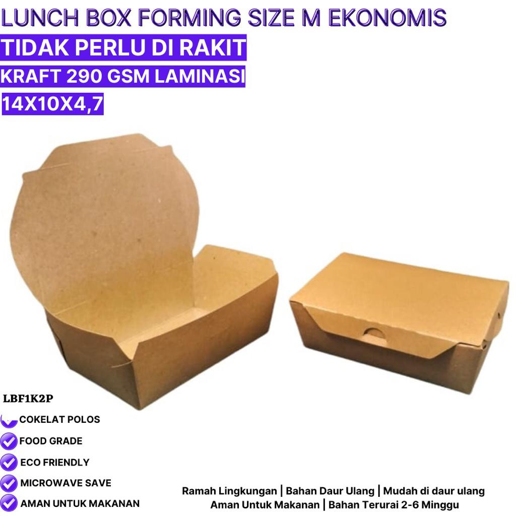 Lunch Box Sudah Terbentuk Tidak Perlu Rakit (LBF1K2P-14X10X4.7 Cm)