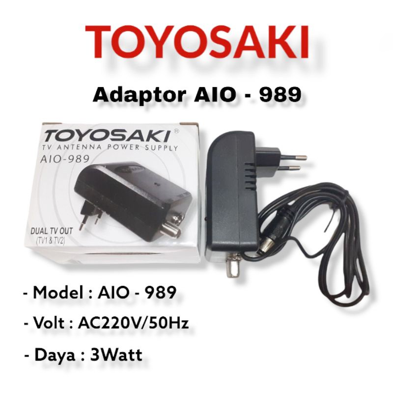 Adaptor Power Supplay Antena TV Toyosaki AIO 989 Adaptor AIO 220/235