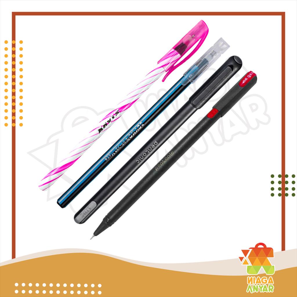 

NA Ball Pen Pena Pulpen Satuan / Pulpen Joyko Pentonic Stark/ Bolpen Bolpoint Pena Pen Ballpen Hitam Merah Biru