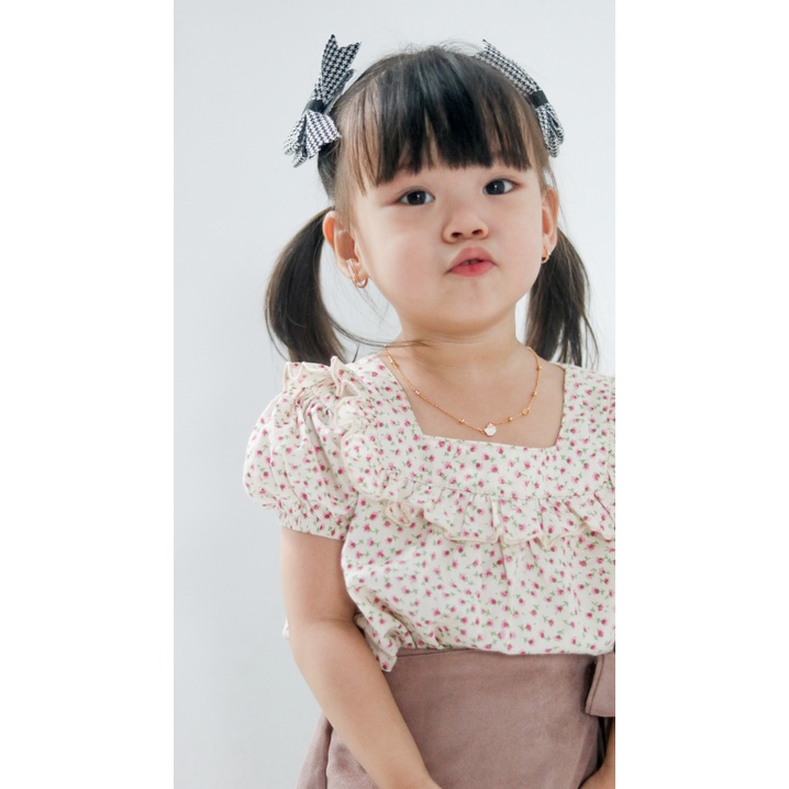 Mary Top 1-4 Tahun Blouse Ruffle Bunga Fashion Anak Perempuan CBKS SNB