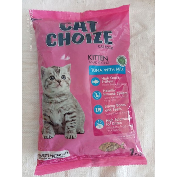 Pakan Cat Choize Cat Food Kitten( Anak kucing) 1kg/ pakan cat Choize tuna with milk/ pakan kucing be