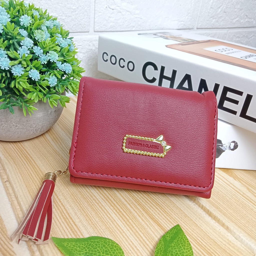 Dompet Lipat Wanita Zipper Fashion Style Korea Dompet Cewek Mini Multifungsi Women Wallet PU Satu7an D78