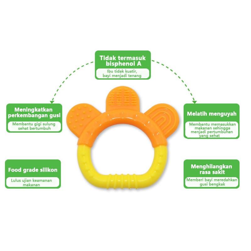 TEETHER GENGGAM Fruit Shape Gigitan Bayi Silicone Silikon Mainan Bayi