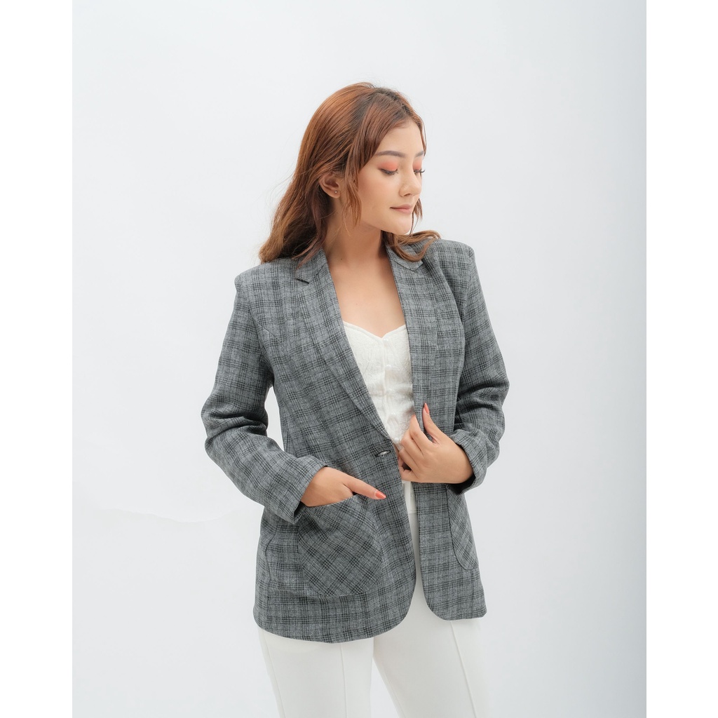 BLAZER WANITA KOTAK-KOTAK - BLAZER WANITA - B8 - BOLDEN