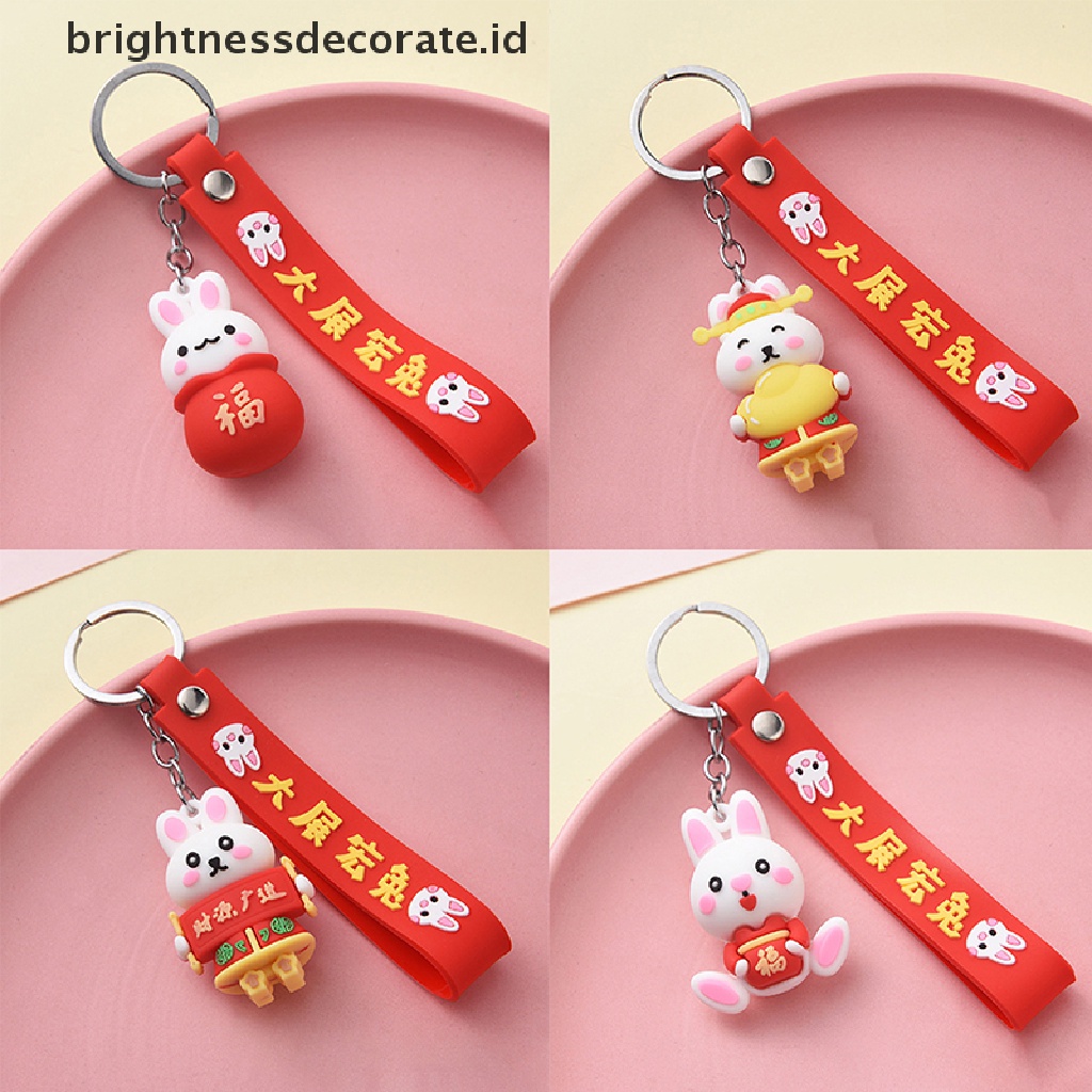 [Birth] 2023kunci Kelinci Tahun Baru Kartun Fortune Rabbit KeyChain Gantungan Kunci Mobil Cincin Mahasiswa Pasangan Tas Liontin [ID]