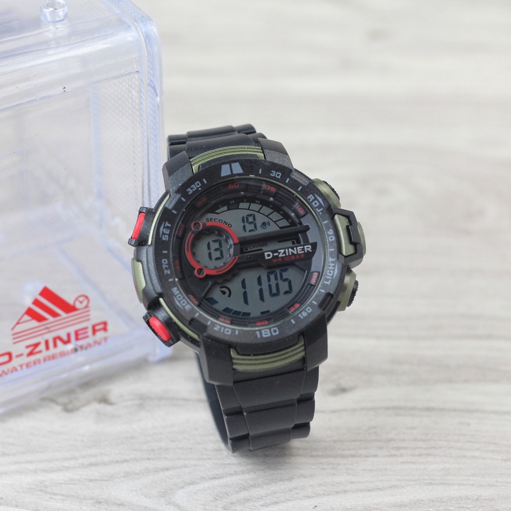 Jam Tangan Cowok Pria DZINER 8154 ORIGINAL LED Bulat Digital Import Murah Mewah BONUS BATERAI CADANGAN!