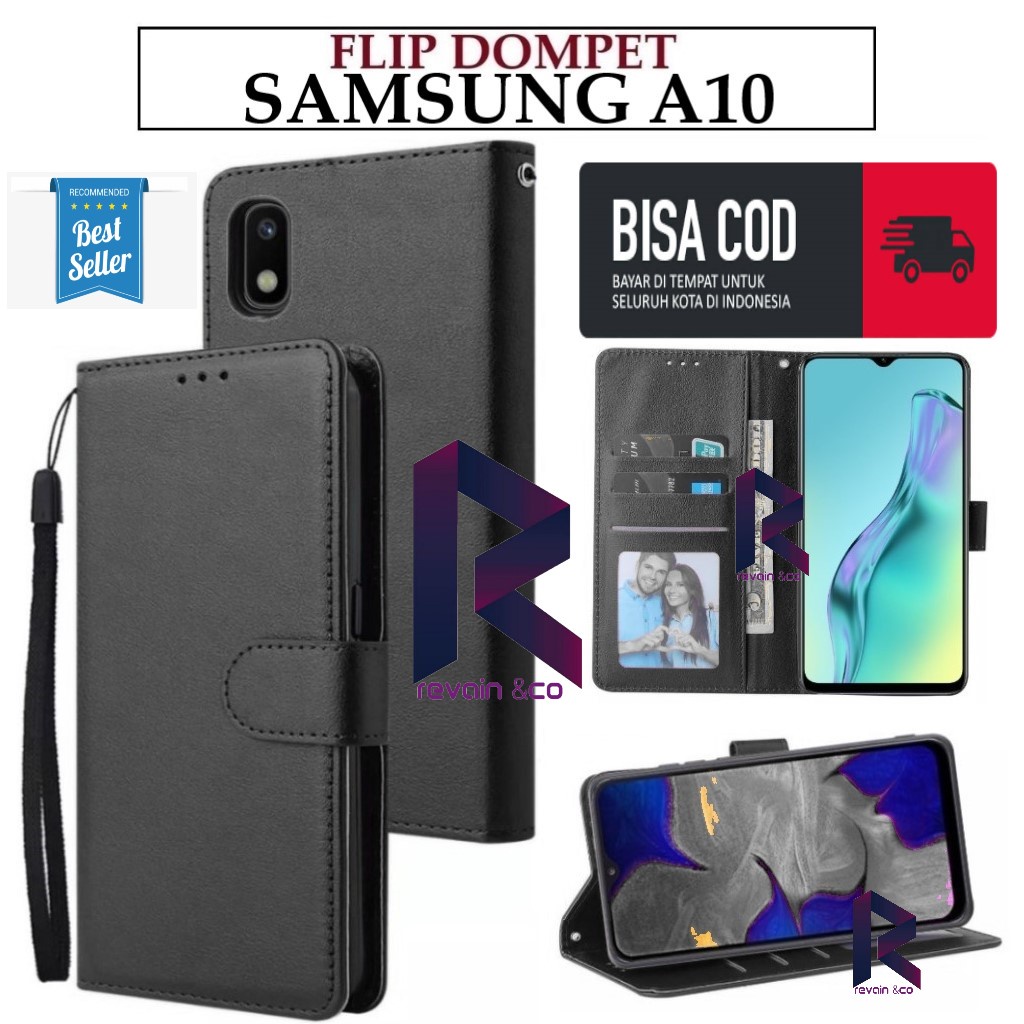 FLIP COVER SAMSUNG A10 FLIP WALLET LEATHER KULIT PREMIUM SARUNG BUKA TUTUP KESING HP FLIP CASE SAMSUNG A10