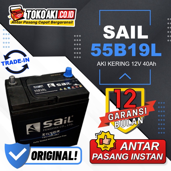 Aki Honda Jazz (2004-now) - Sail MF 55B19L / NS40ZL - 12V 40Ah