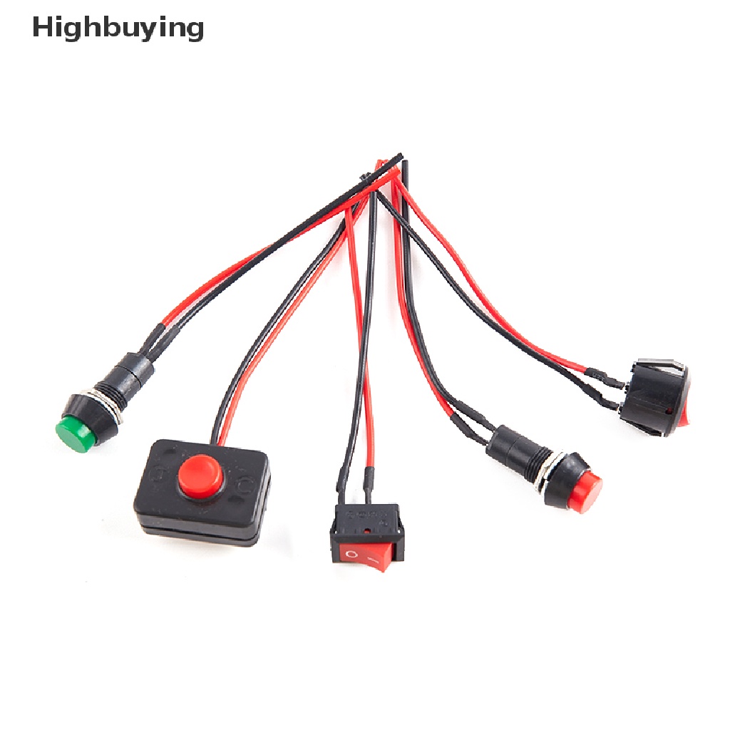 Hbid Push Button Switch Waterproof Kawat Rangkaian Mobil Kecil Perahu Mini Kawat Bulat Glory