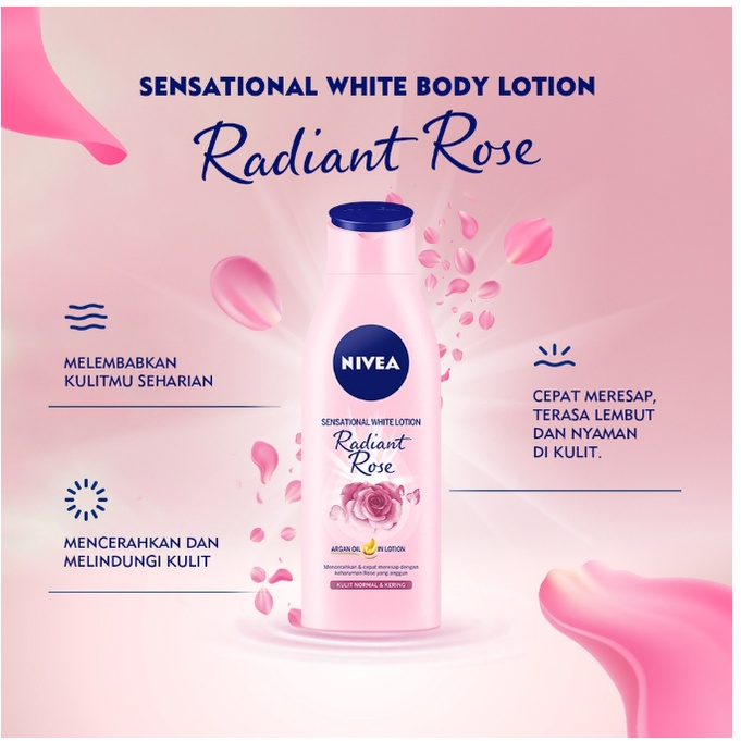 NIVEA Body Care Sensational White Body Lotion Aura Orange | Radiant Rose | Vanilla 200 ml | NIVEA