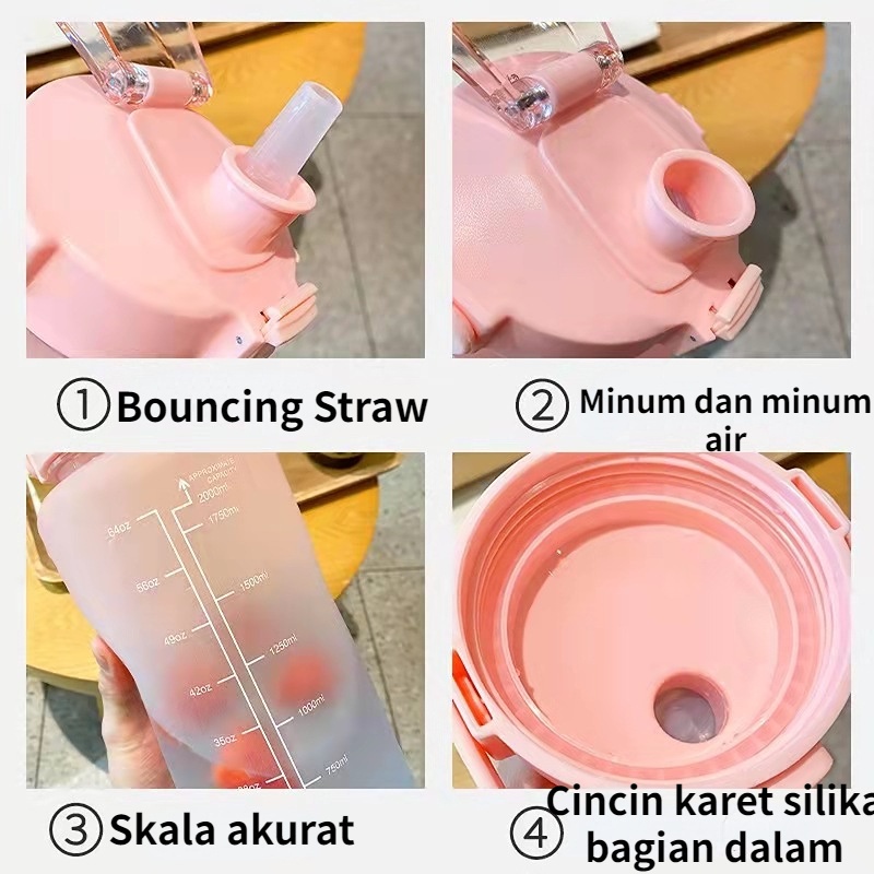 【Gratis Tali Panjang&amp;2D&amp;3D Stiker】Botol Minum Viral /Botol Gemoy Pelangi/ Botol Minum Gemoy Viral/Botol Viral Lucu