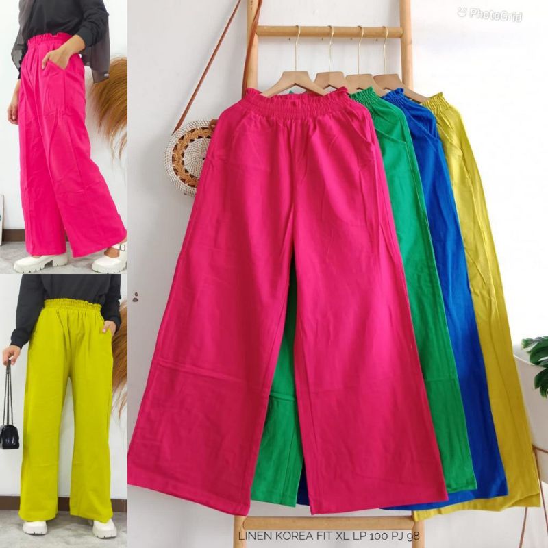 CELANA KULOT LINEN KOREAA FIX XL LP 100 / CELANA WANITA / CELANA MURAH / CELANA SANTAI / OOTD VIRAL 