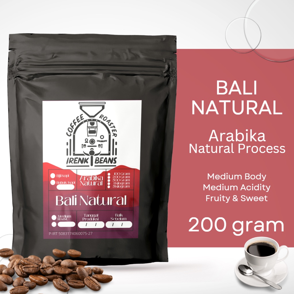 

Kopi Arabica Bali Natural 200g Biji Bubuk