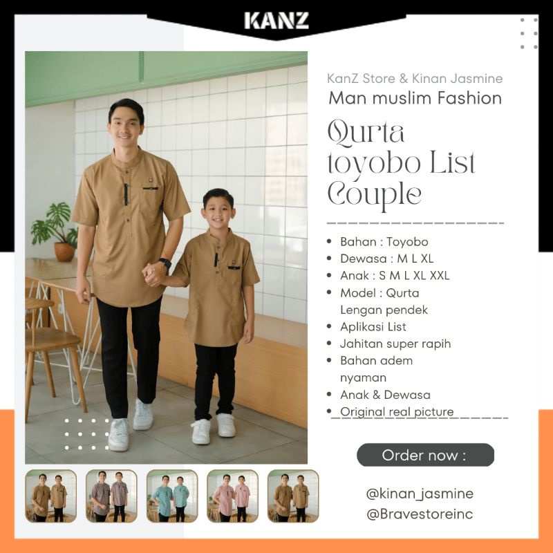 Koko Kurta Qurta Pakistan Couple Seragam Bapak Anak Tangan Lengan Pendek Ayah Anak Stripe List Terba