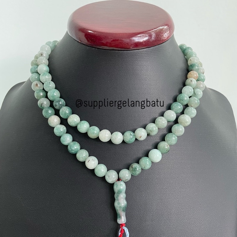 Tasbih Batu Alam GREEN AMAZONITE 99 butir 8mm termasuk box exclusive