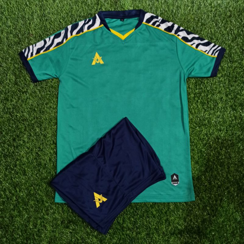 Printing Setelan Jersey Futsal Jersey Sepakbola Larva Apparel Motif Loreng toska Navy