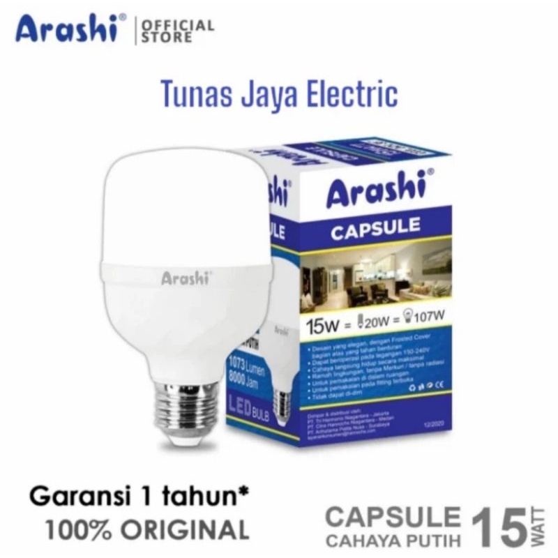 ARASHI Lampu LED Capsule 15W CDL (GARANSI 1 Tahun)