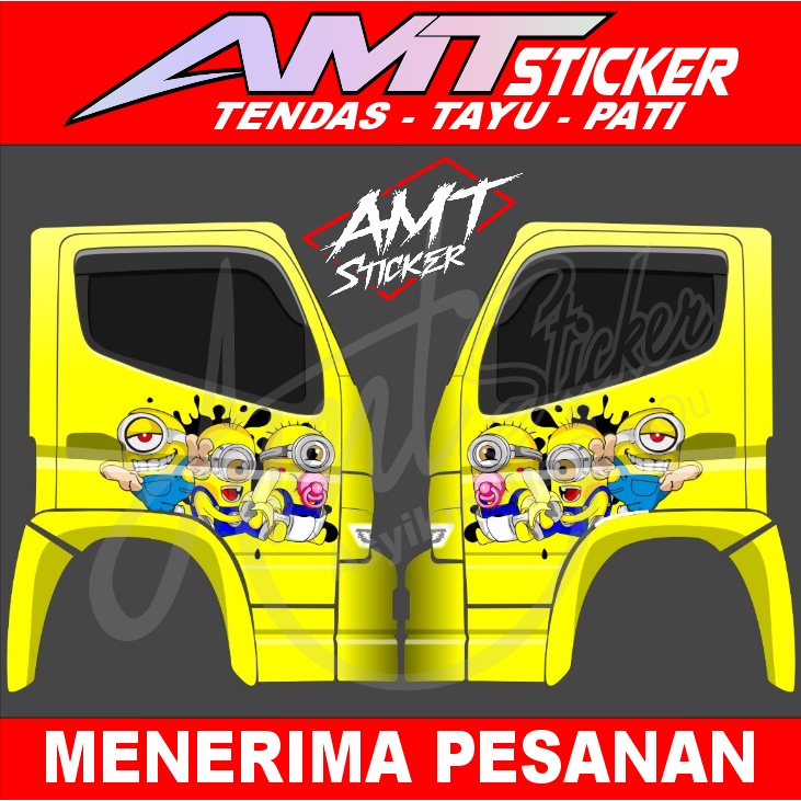 Stiker Pintu Samping Canter - Stiker Minion - Stiker Kartun