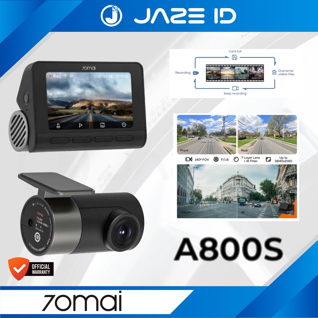 70MAI Dash Cam Pro Plus A800s 4K Car DVR Mobil GPS ADAS Kamera Camera