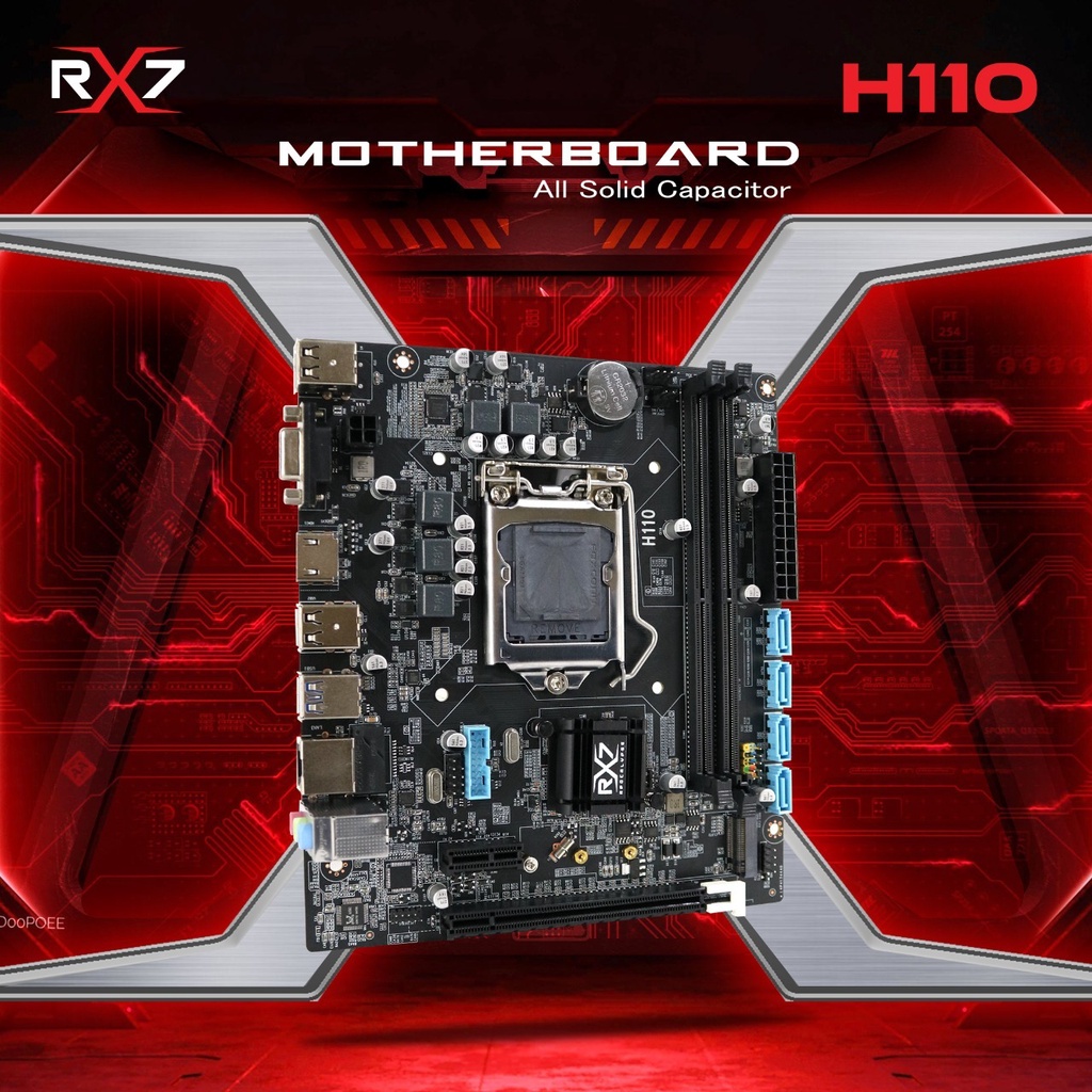 MOTHERBOARD RX7 H110 Socket LGA 1151 DDR4 INTEL SUPPORT NVME