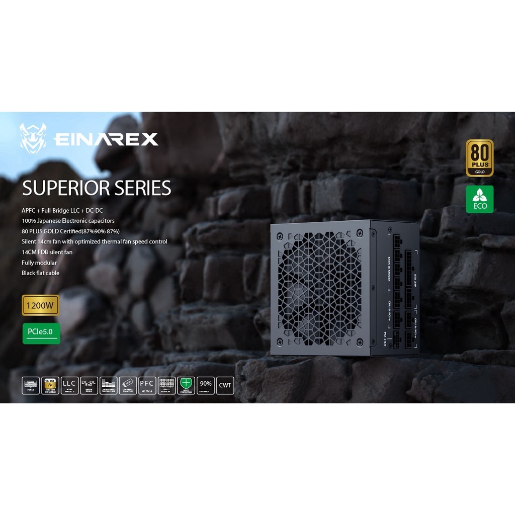 PSU EINAREX SUPERIOR 1200W 80+ Gold Fully Modular PCIe 5.0