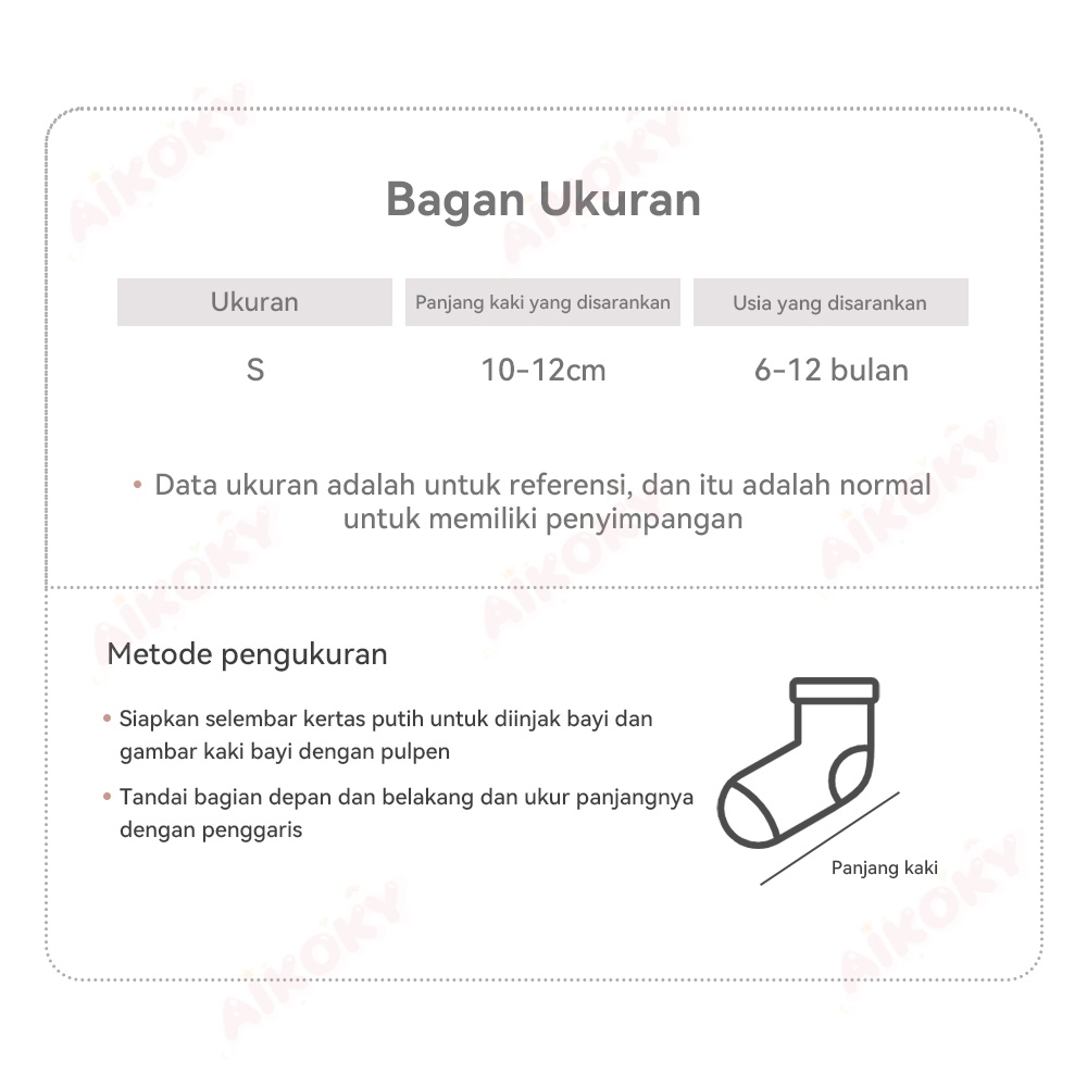 Aikoky Kaos Kaki Bayi Anti Slip 0-12 Bulan/Kaos Kaki Bayi Karakter Lucu 3D