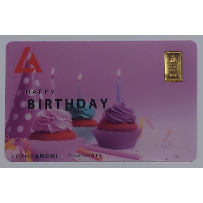 Logam Mulia Lotus Archi 0.5 Gram Gift Series Happy Birthday