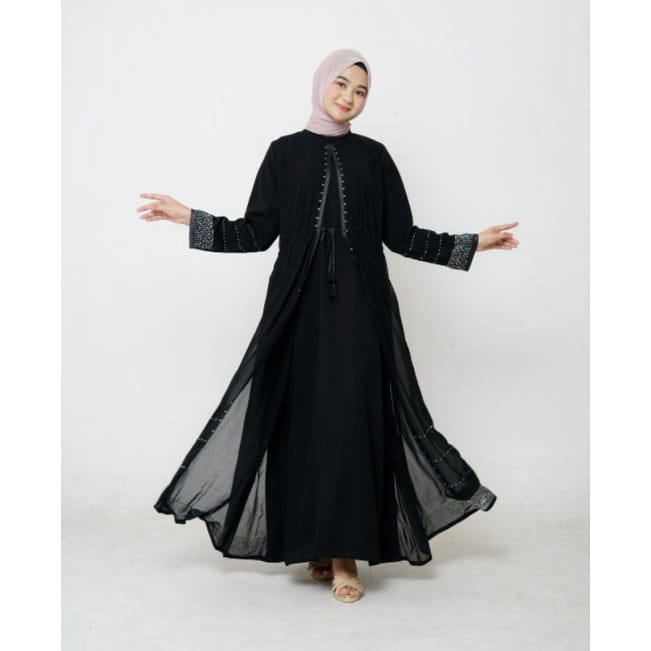 gamis turkey - busana muslim - jubah anak dan dewasa - abaya haura swaroski terbaru